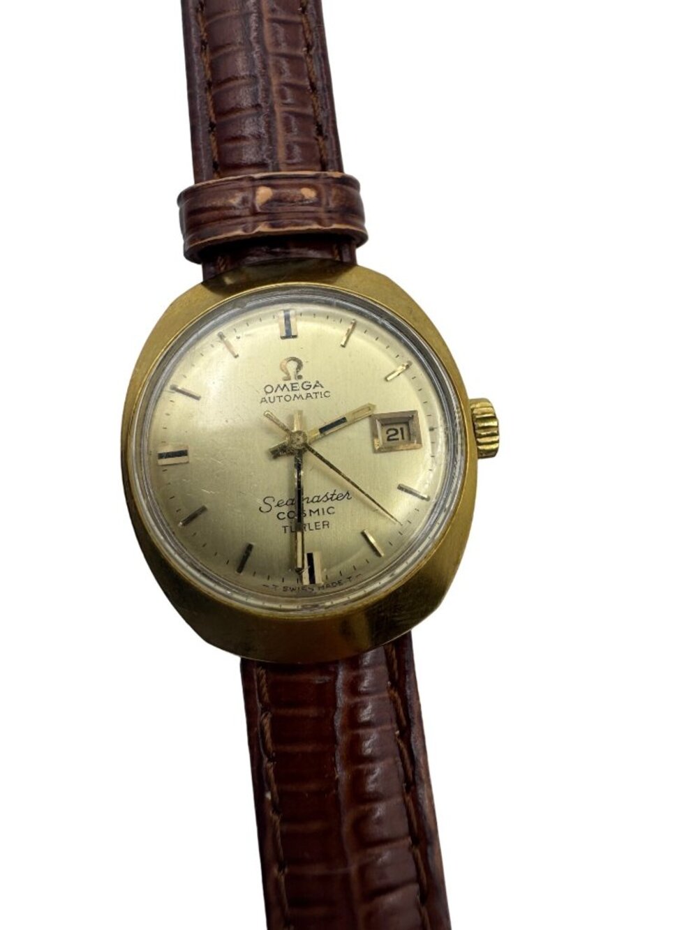 Omega Seamaster Cosmic 566.018 Ladies Automatic Date Champagne Watch Working - Picture 8 of 16